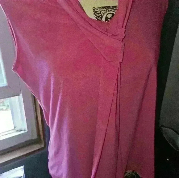 Tiffany & Grey Womans Pink Tie Front Sleeveless Blouse Size PXL - Picture 2 of 11